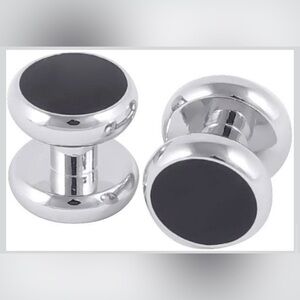 US Men’s Stainless Steel Round Cufflinks